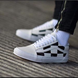 vans old skool leather check